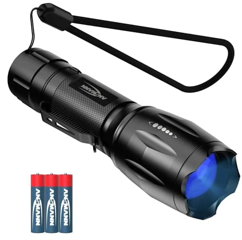 Image of Ansmann 400nm Continuously Focusable 4 Light Modes UV Lamp LED Flashlight for Cleanliness Control Amber Hunting Bait Finding Fishing Black