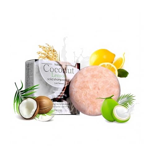 Image of Duoffanny Shampoo Bar Conditioner for Hair Growth Cleanse Moisturize Nourish Strengthen Handcrafted Soap Safe Hair Care For Men & Women All Hair Types Plastic-Free 60g (Coconut)
