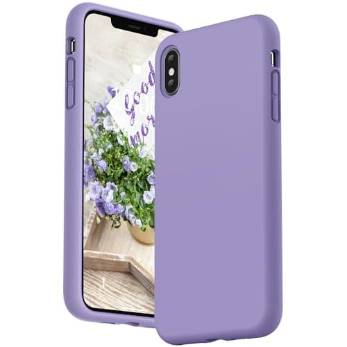 Image of SURPHY iPhone XS Max Silicone Case, Liquid Silicone Gel Rubber with Soft Microfiber Cloth Lining Cushion Anti-Scratch Shockproof 6.5 Phone Case for iPhone iPhone XS Max (2018) (Light Purple)