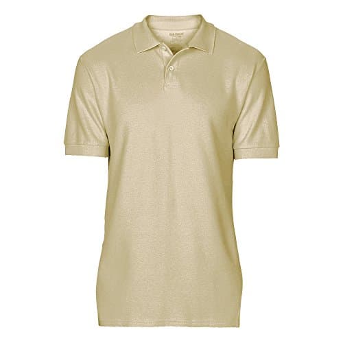 Image of Gildan Softstyle men's short-sleeved double pique polo shirt., sand, XXL