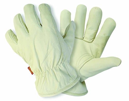 Image of Briers Lined Hide Gloves, White, Large