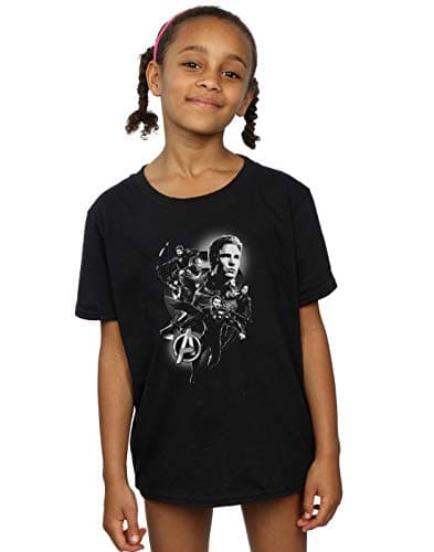 Image of Marvel Girls Avengers Endgame Mono Heroes T-Shirt Black 5-6 Years