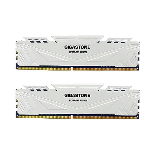 Image of 【DDR4 RAM】GIGASTONE Game PRO 32GB Kit (2x16GB) DDR4 3200MHz PC4-25600 CL 16-18-18-40 Intel XMP 2.0 AMD Ryzen 1.35V UDIMM 288 Pin Unbuffered Non ECC High Performance Gaming Desktop Memory - White