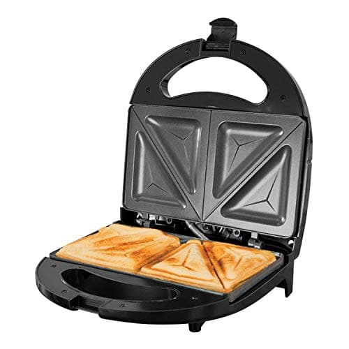 Image of Quest Toastie Maker Sandwich Toaster Black/Easy Clean Non Stick Plates/Cool Touch Handle/750W/35129