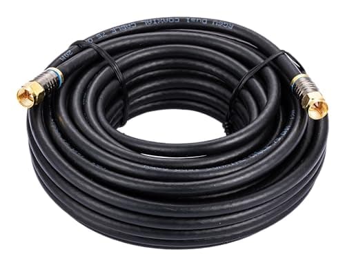 Image of Cables Direct Online 20M Black RG6 Coax Cable Dual Shield Outdoor/Indoor Coaxial BNC Extension Wire For Satellite Dish Cable TV Antenna