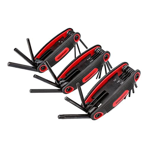 Image of Amazon Basics Folding Hex Key Set - 3-Pack, Metric/SAE/TORX