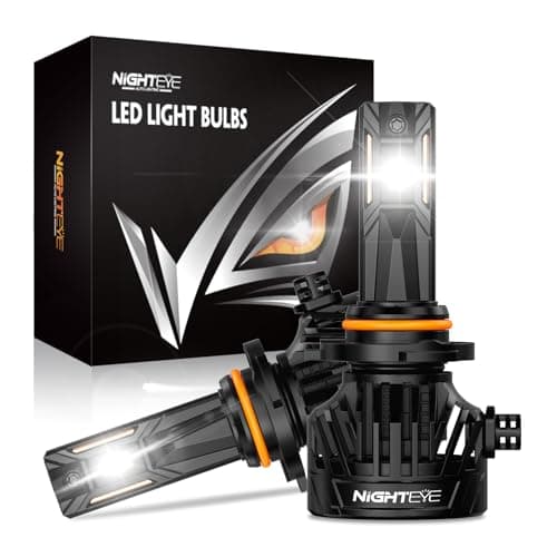 Image of NIGHTEYE 9005/HB3 Bulbs, 30,000 LM 9005 LED Headlight Bulbs, with 360° Adjustable Lock Ring, Double Ball Cooling Fan, Easy Installation, Fog Light, Pack of 2 (9005/HB3)
