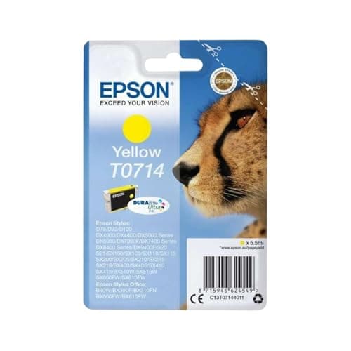 Image of Epson Stylus D78 T0714 Yellow Inkjet Cartridge