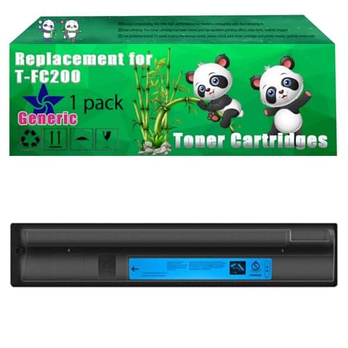 Image of Replacement T-FC200 Toner Cartridges Compatible for Toshiba E-Studio 2000 AC E-Studio 2500 AC Printers, Up to 38400 Pages, Vivid Colors, Contains Chip (1 Pack Cyan)