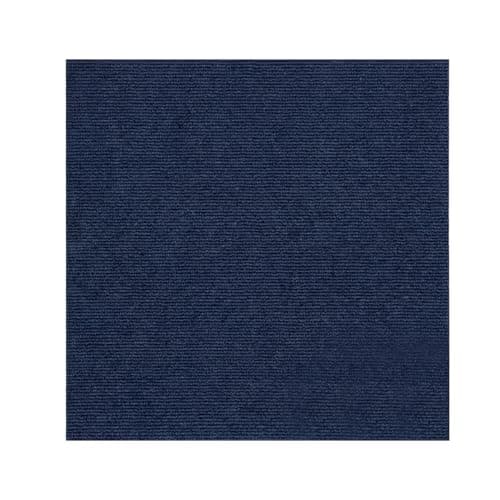Image of Carpet Tiles 50x50 cm 20 Pack Self Adhesive 5 Square Meters for Home Office Living Room Bedroom Commercial Floor (Adhesive Dark Blue)