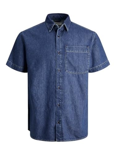 Image of JACK & JONES Men's Comfort Fit Denim Shirt, Blue Denim, M