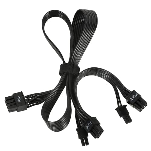 Image of HABAGOU PCIE Cable for Corsair, 65cm PSU 8 Pin to Dual 6+2 Pin PCIE Power Cable for Thermaltake, Male to Male GPU Cable for ARESGAME Modular Power Supply (65cm+15cm)