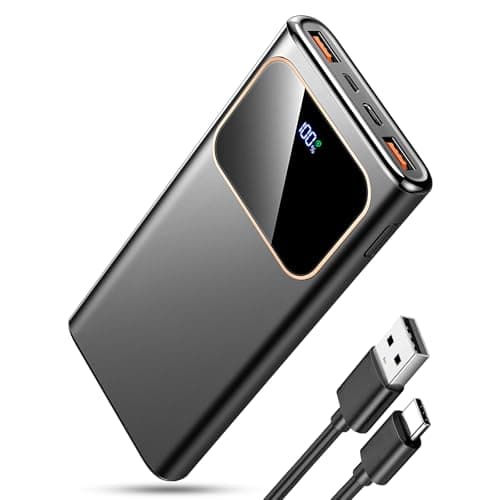 Image of Power Bank Fast Charging 10000mAh, 22.5W Portable Charger USB C Input & Output Powerbank with LED Display, PD3.0 QC4.0 Phone Battery Pack for iPhone17/16/15/14/13/12, Android More，2026 Black