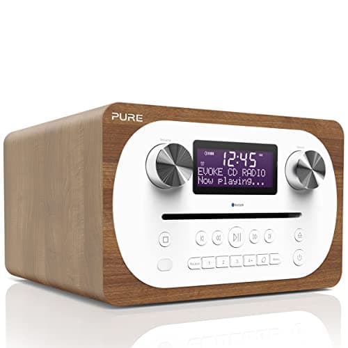 Image of Pure Evoke C-D4 All-in-One Music System with Bluetooth (CD, DAB/DAB+/FM Radio, Internet Radio, Alarm Functions and Sleep Timer, 20 Station Presets, AUX) Wood Walnut
