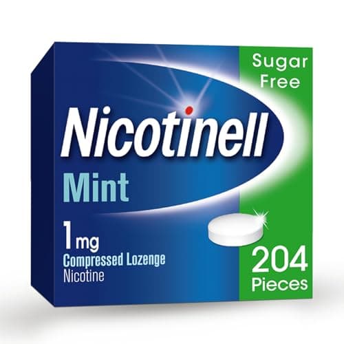 Image of Nicotinell Mint Lozenge 1mg (204 Lozenges), Stop Smoking Aid, Sugar Free Nicotine Lozenges, Fresh Mint Flavour, 1mg Regular Strength for Light Smokers, Quit Smoking Aid, Mega Pack