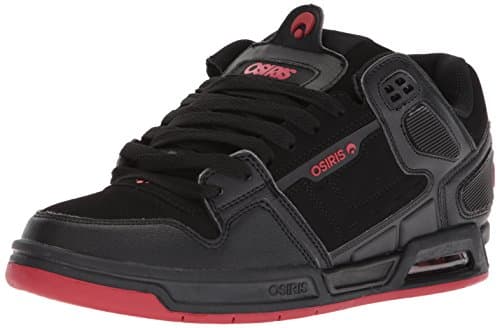 Image of Osiris Men's Peril Skate Shoe, Black/Red, 9.5 UK