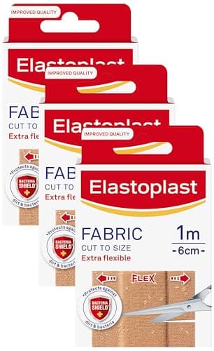 Image of Elastoplast Fabric Fixation Tape (1 Piece, 3m x 2.5cm), Versatile & Flexible Plaster Tape for Holding Plasters and Dressings in Place, or Supporting Injuries, Strong Adhesion, Blocks 99% Bacteria, Tan
