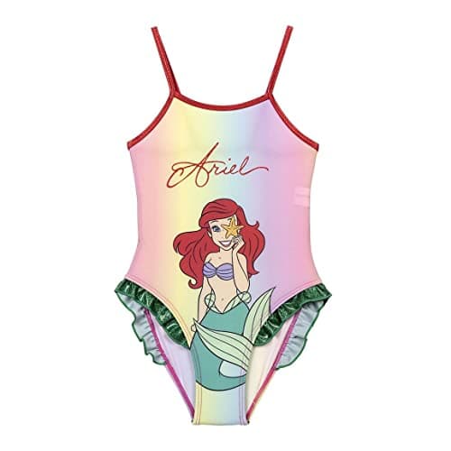 Image of Disney Princess Ariel Girl's Swimsuit, One Piece Swimsuit, The Little Mermaid Design, Children's Swimming Suit, Gift for Girls, Sizes 3-7 Years, multicoloured, 3 Years