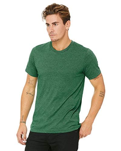 Image of Bella Canvas 3001 Unisex Short Sleeve Jersey Tee Clothing, Heather Grass Green, 2XL