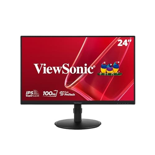 Image of ViewSonic VA2408-HDJ 24 inch Monitor Full HD, 100Hz, IPS, 99% sRGB, Height Adjustable, HDR10, HDMI, VGA, DP, Flicker Free, 2 Years Warranty