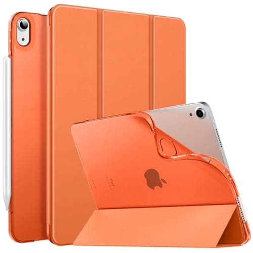 Image of MoKo for iPad Air 11 Inch Case M4/M3/M2 2026/2025/2024, iPad Air 5th/4th Generation 10.9" 2022/2020, Translucent Frosted Soft TPU Back Cover, Slim Protective Cover,Auto Wake/Sleep, Xingyu Orange