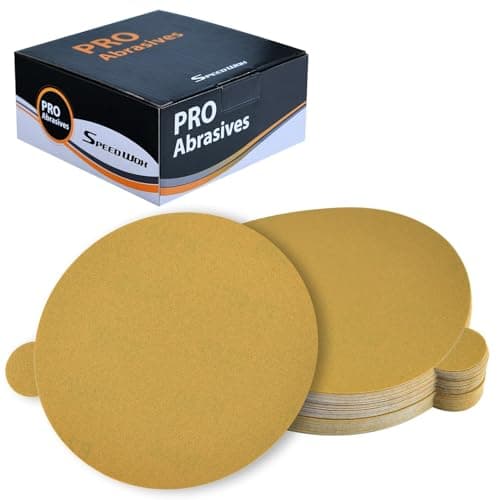Image of SPEEDWOX 50PCS 6" Gold PSA Sanding Discs 240 Grit Sandpaper 6 Inch Self Adhesive Stickyback Sandpaper Disc Self Adhesive Sticky-Back Sandpaper For DA Sander Sand Automotive Car Paint Woodworking Metal
