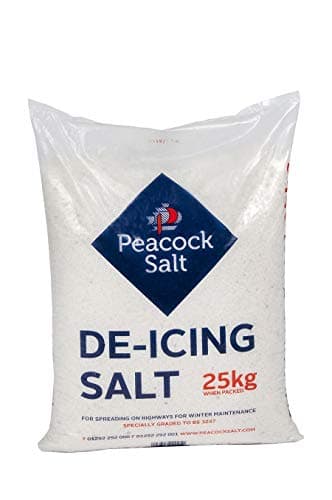 Image of Peacock Salt 25KG Bag White De-Icing Rock Salt for Weeds Keeping Roads Paths and Driveways Clear of Ice and Snow Cleaner than Grit