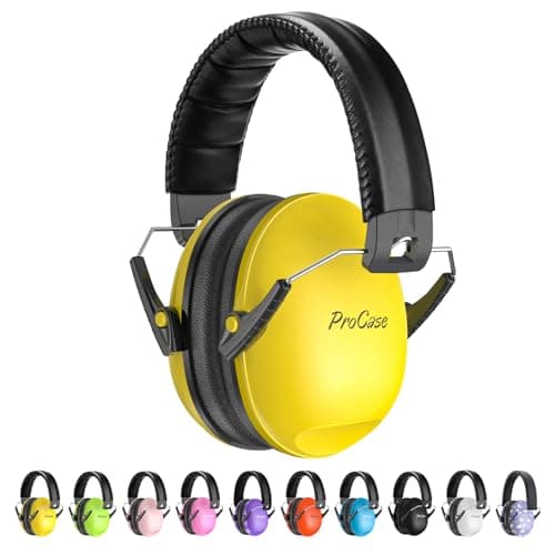 Image of ProCase Ear Defenders Children, SNR 27dB Noise Cancelling Headphones for Kids Toddler, Kids Ear Defenders for Autism, Hearing Protection for Airplane Concert Fireworks -Yellow