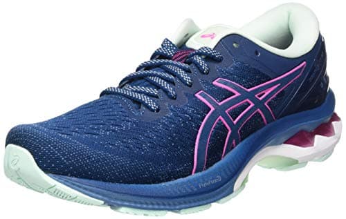 Image of ASICS Women's Gel-kayano 27 Running Shoe, Mako Blue Hot Pink, 3.5 UK