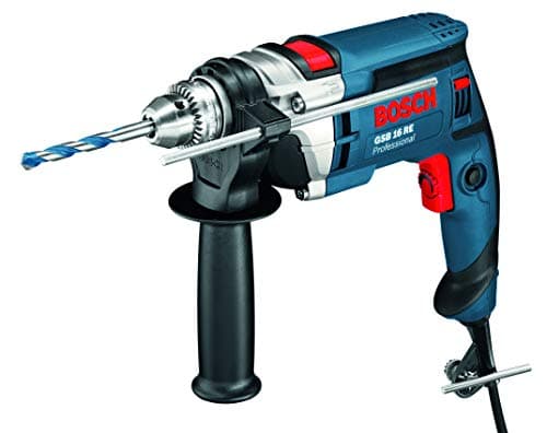Image of Bosch Professional Corded Impact Drill GSB 16 RE (240V, 750W, incl. Keyless Chuck 13 mm, Auxiliary Handle, Depth Stop 210 mm, Carrying Case)