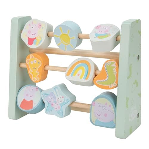 Image of Peppa Pig Grow with Peppa Wooden Mini Abacus Toddler Learning Toy for Early Counting Colour Recognition, Fine Motor Skill Development for Babies and Toddlers 12+ Months