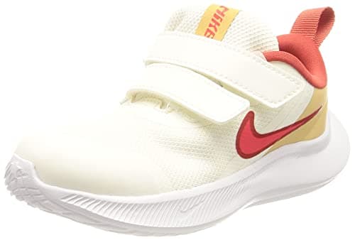 Image of NIKE Unisex Kids Nike Star Runner 3 Sneaker, Sail Bright Crimson Sesame Red Clay, 2.5 UK Child