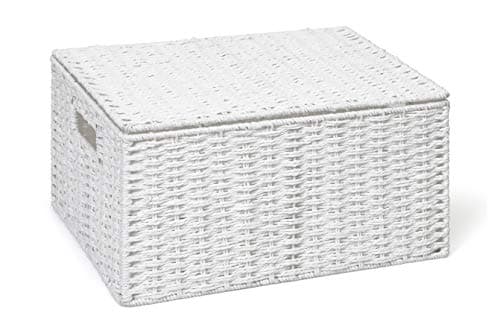 Image of Arpan Storage Basket with Lid Paper Rope White XL