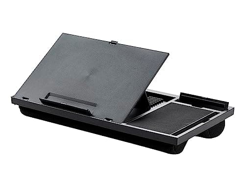 Image of Q-Connect Height Adjustable Laptop Stand with Mousepad and Phone Holder Black