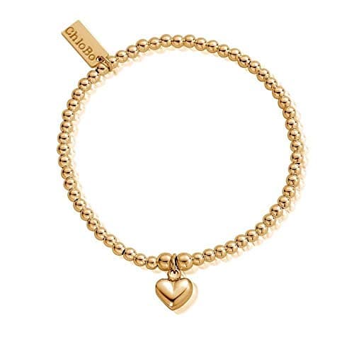 Image of ChloBo Gold Plated Cute Charm Puffed Heart Bracelet GBCC067