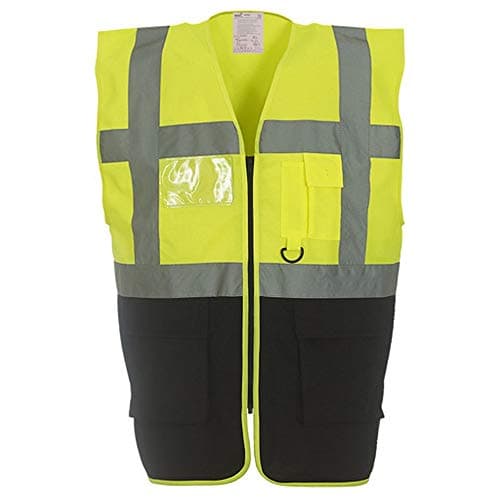 Image of Yoko Hi-Vis Premium Executive/Manager Waistcoat / Jacket (3XL) (Hi Vis Yellow/Black)