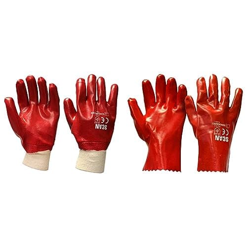 Image of Scan Pvc Knitwrist Glove & Pvc 27cm (11in) Gauntlet