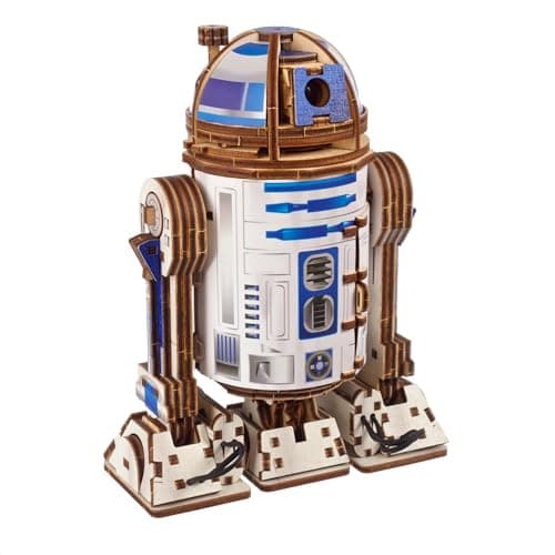 Image of UGEARS Star Wars R2-D2-3D Wooden Puzzles for Adults, Wooden Model Kits for Adults to Build, 3D Puzzle, Hobby 3D Puzzles Adult Brain Teaser Star Wars Model Kits, Building Set Gifts for Fathers Day