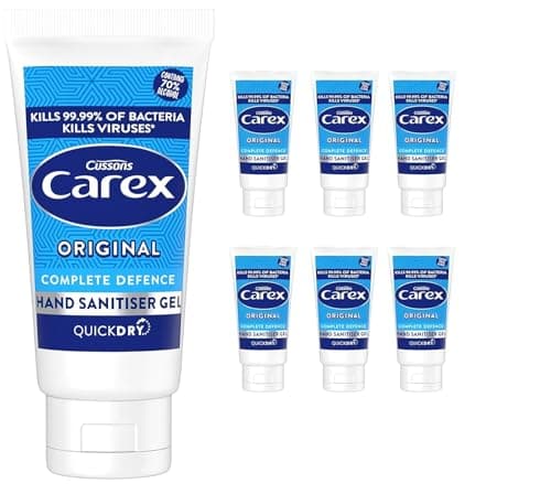 Image of Hand Sanitiser Gel 50ml – Pack of 6 Travel Bottles | 70% Alcohol Antibacterial Hand Gel | Fast-Drying Pocket Hand Cleaner for Home, Work, Car, School & Travel - Bulk Pack of 6