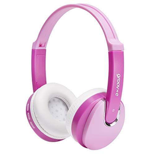 Image of Groov-e Bluetooth DJ Style Wireless On-Ear Headphones for Kids with 7.5 Hours Playback, Soft Earpads, Hands-Free Mic and Audio-Sharing Port - Pink