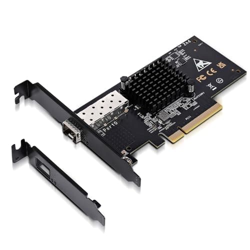 Image of 10Gbe Pci-E Network Card with 82599EN(X520-DA1) Controller 10Gb Single Port SFP+ PCI-E Network Card, GiGaPlus 10Gbps PCI Express Ethernet LAN Adapter, 10Gb NIC Supports Windows/Windows Server/VMware