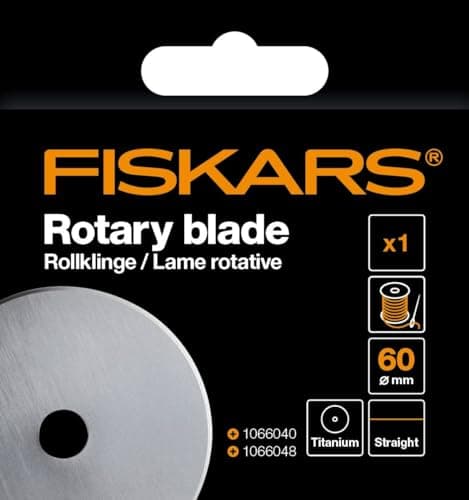 Image of Fiskars Original replacement blade, titanium roller blade for straight cuts, incl. blade holder, Ø 60 mm, steel with titanium coating, 1066044, Grey