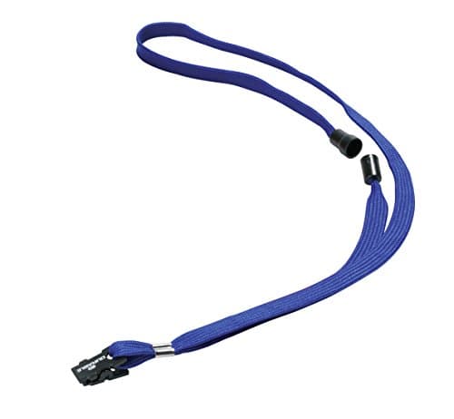 Image of Durable Textile Lanyard 10 mm Blue | Pack of 10 Necklaces | Includes Safety Release | Holds a Variety of Badges and Passes