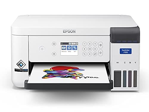 Image of Epson SureColor SC-F100 A4 Textile Dye Sublimation Printer | Small Business/Start up for Creating Promotional Merchandise