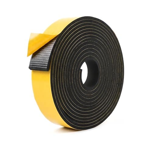 Image of XLTBOMS 4 M Black Foam Rubber Tape,Self Adhesive Foam Strip - 25 mm Wide - Neoprene Tape Self Adhesive - 3 mm Thick,Anti-Vibration,Anti-Collision,SoundProof Gasket Seal for Door Window Car Furniture