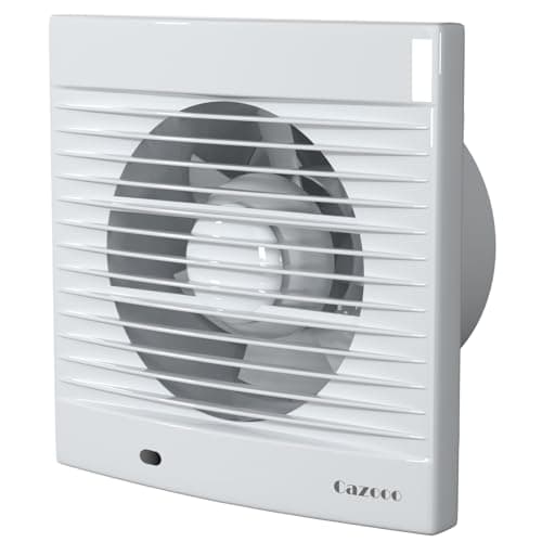 Image of Cazooo 6 Inch/150mm Bathroom Extractor Fan, 18W 320m³/h Powerful Bathroom Fan, Wall & Window Mounted Extractor Fan for Kitchen Toilet Garage Ventilation, Low Noise, White (No Timer)