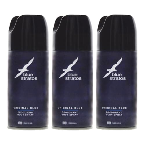 Image of Blue Stratos Mens Body Spray Deodorant Original Blue 150ml