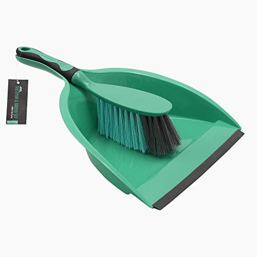 Image of Rubber Grip Dustpan and Bristle Brush Set