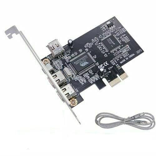 Image of Multibao PCIe 3 Ports 1394A Firewire Expansion Card, PCI Express (1X) to External IEEE 1394 Adapter Controller (2 x 6 Pin + 1 x 4 Pin) for Windows 7/8/Mac OS with Low Profile Bracket and Cable