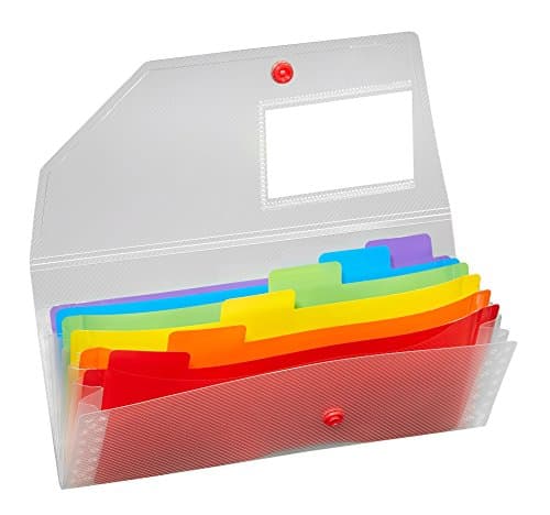 Image of Snopake DL Rainbow Expanding Organiser 6-Part [Pack of 1] Ref: 15770